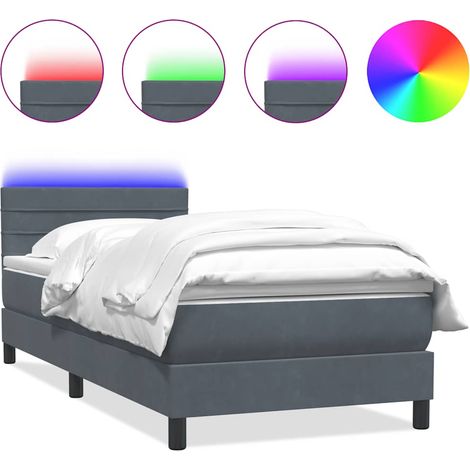 Maison Exclusive - Cama box spring con colchón y LED terciopelo g