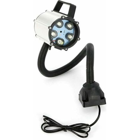 Lampada LED da 5W per macchine utensili CNC, macchine da cucire CNC, torni, con base fissa e braccio flessibile.