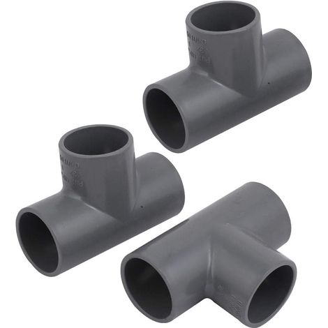 32mm Innendurchmesser Gris PVC Trois Pièces en T Rohr Rohrverbinder Raccord 3 (1/3)