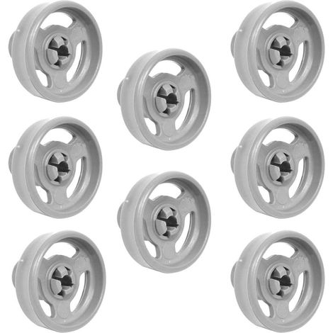 8 ruedas y ejes universales para cesta inferior de lavavajillas Hotpoint, Candy, Ariston, Creda, Fisher & Paykel, Haier, Smeg, Kenwood, Indesit y Hoover (C00094189, C00104638 y C00056347) (1/3)