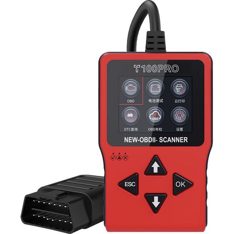 Adaptateur Diagnostic Auto ELM327 Bluetooth Lecteur OBD2/EOBD pour Smartphone, Lecture et Effacement de Codes Défaut, Vérification Batterie et Données Moteur en Temps Réel