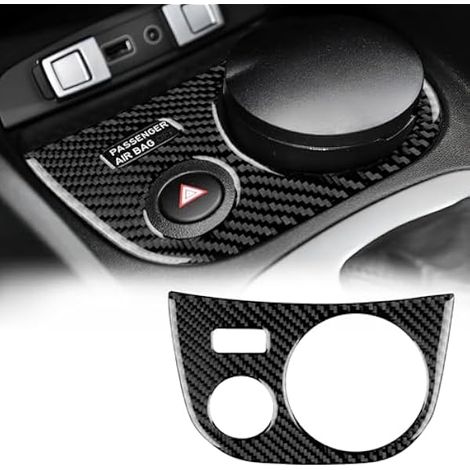 KUNGKIC Pour Seat Leon Mk2 FR 1P1 5F1 Cupra/Cupra R 2005-2012 Porte-gobelet de voiture en fibre de carbone - Cadre lumineux d'avertissement - Porte-gobelet décoratif - Accessoire autocollant intérieur (1/4)