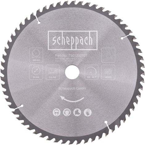 Scheppach Lame de scie circulaire HW - Ø 305 mm - 60 dents - Alésage 30 mm - Pour bois massif, matériaux revêtus et plastique
