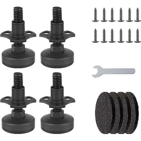 Heavy Duty Furniture Levelers, 4 Pack 3/8-16 Threaded Leveling Feet, Adjustable Furniture Legs, Adjustable Table Legs for Table/Chair/Sofa/Desk/Cabinet/Workbench, Supports 1320LBs-Black
