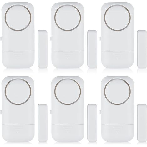 alarmas inalámbricas para puertas, 120 dB, sensor de alarma antirrobo con contacto magnético, sistema de alarma de seguridad inalámbrico para hogar, apartamento, hotel, oficina, garaje (juego de 6 pie