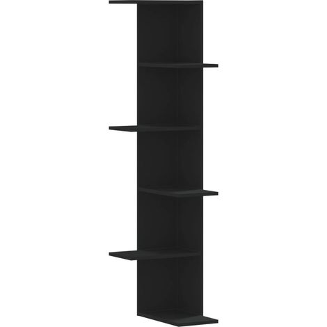 Maison Exclusive - Wand-Eckregal Schwarz 36,5x36,5x140 cm Holzwer
