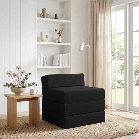 Sofá Cama Plegable Negro 200 x 70 x 15 cm Tela (1/5)