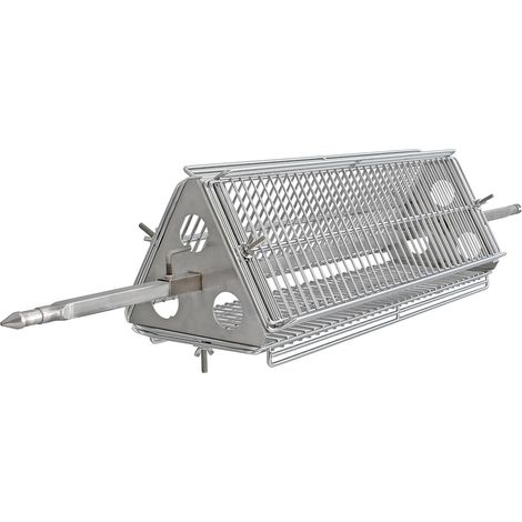 Kukoo – Panier de rôtissoire triangulaire en acier inoxydable 70 cm x 20 cm – Pour cuisson uniforme de viandes et légumes – Accessoire barbecue