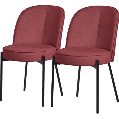 ML-Design Set 2 Sedie da Sala Pranzo Rossa in Poliestere Gambe in Metallo, Struttura in Acciaio, con Schienale Semi-Rotondo, Poltrone Ergonomiche, Poltroncine Imbottite per Soggiorno e Cucina (1/5)