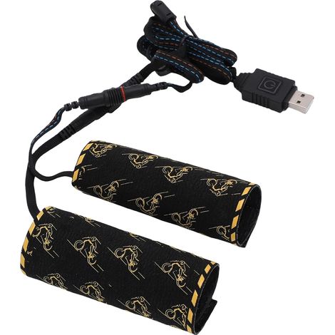 Couvercle de Poignées de Moto Chauffantes USB, 6 Niveaux de Température, Chauffage Rapide en 10 Secondes, Fonction de Mémoire IP67, avec Alimentation USB, pour Guidon de Scooter de Vélo (1/5)