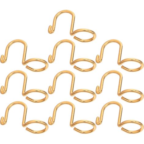 Lot de 10 Crochets de Connexion pour Cintres Métalliques Dorés, Crochets Empilables Gain de Place pour Penderie, Connecteurs Suspendre Stables pour Organisation Optimisée (1/5)