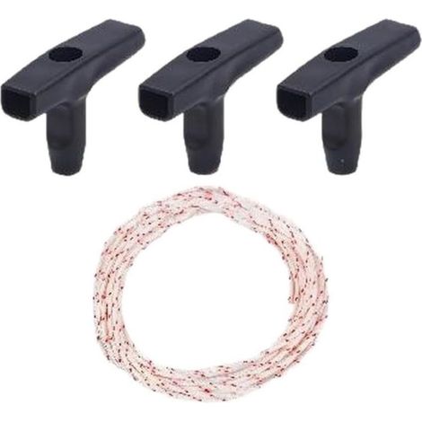 Corde de lanceur 4mm 15m avec 2 poignées ergonomiques(A) Polyester 16 brins, résistance 750 lbs, anti-usure, pour idéal moteurs , longue durée (1/5)