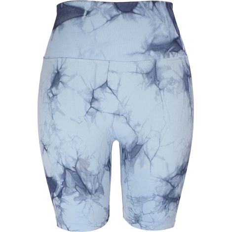 Short de yoga taille haute tie dye extensible ajusté bleu océan pour sport et fitness (1/5)