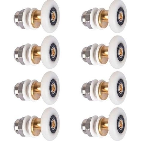 Porte de Douche - Rouleau Roulette Roue pour Porte de Douche Roulettes Coulissantes Porte Roue de Remplacement pour Rouleau 8 pièces 25mm