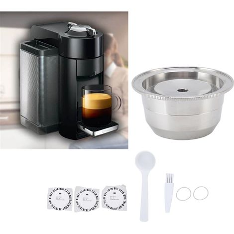 Compatible avec les machines à café NESPRESSO Vertuoplus plus (capsules de café réutilisables, capsules de café en acier inoxydable)