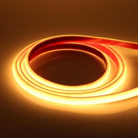 220V Lumière au néon LED COB, IP67 étanche Autocollant Super Lumineux Bandeau flexible Ruban LED Light Strip pour DIY Projets D'éclairage Intérieur et Extérieur (Blanc chaud, 2M) (1/2)