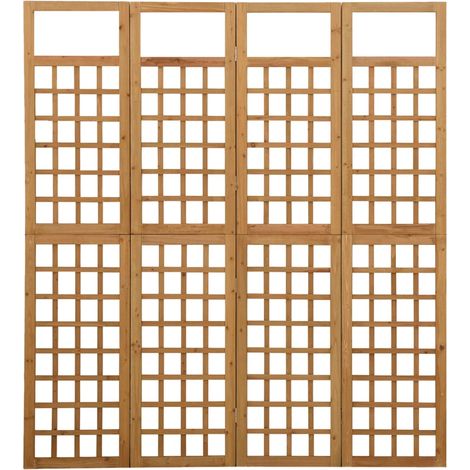Cloison de séparation à 4 panneaux Bois de pin solide 161x180 (1/5)