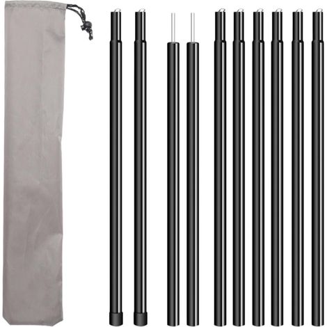 Lot de 2 Poteaux Télescopiques Réglables, Barres de Tente Télescopiques, Barre Tige de Tente Camping Telescopique, Piquets de Tente Télescopiques en Aluminium pour Bâche Tente, Voile D'ombrage Camping (1/5)