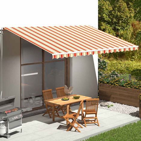 vidaXL Tela de repuesto para toldo amarillo y naranja 500x300 cm poliéster (1/5)