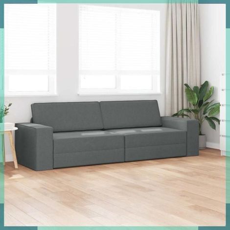 4106716 Canapé-Lit 200cm Gris foncé tissu (1/5)