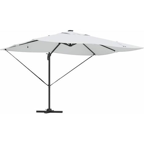 Parasol de plage, 352 x 251 x 265 cm, en polyester et aluminium. (1/5)