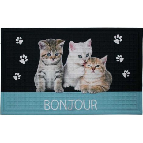 Tapis Relief Imprimé "Chalut" 45x75cm Bleu (1/2)