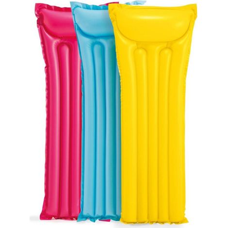 Trade Shop - EINFARBIGE AUFBLASBARE MATRATZE 3 SORTIERTE FARBEN 183 X 69 CM SCHWIMMBAD 59703 - (1/5)