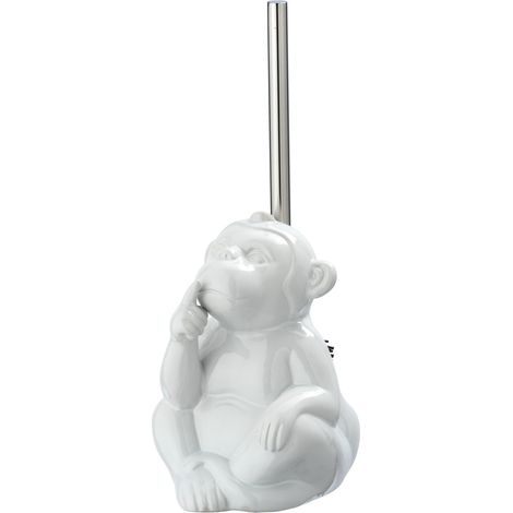 Wenko Quiet Monkey cepillo de WC blanco en cerámica (1/5)