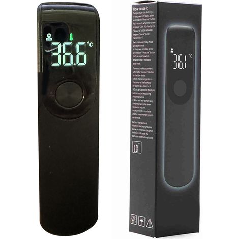 Thermomètre Infrarouge Frontal Sans Contact Portable Mini Noir pour Bébé et Adulte (1/5)