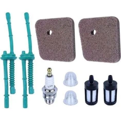 Kit de filtres à air et à carburant pour STIHL FS38 FS45 FS55 FS45C FS55R HS45 et autres, comprenant filtres à air, filtres à carburant, durite d'essence, pompe d'amorçage et bougie d'allumage (9 pièc (1/3)