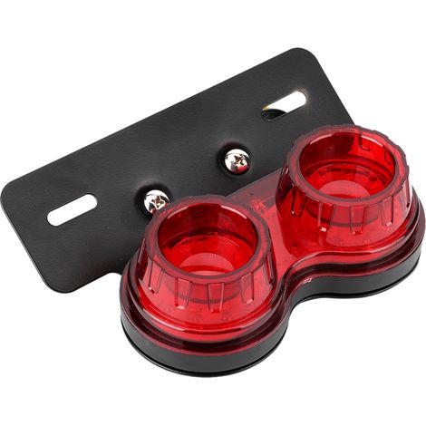 Luz trasera redonda LED de 12 V para motocicleta, accesorio universal modificado, lente roja. (1/2)
