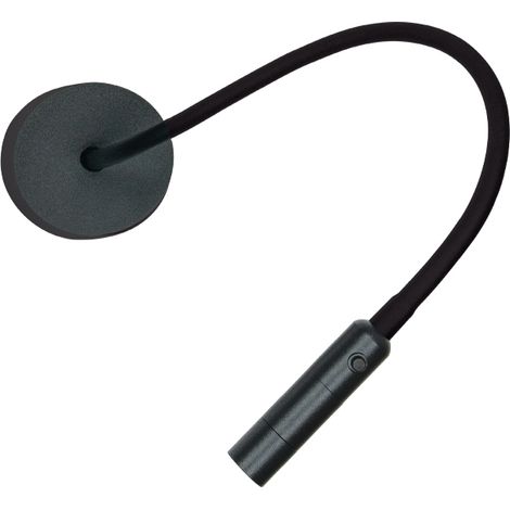 Applique Murale Liseuse LED 3W IRC90 avec Interrupteur Noir Sablé ZAMBELIS 25149 - 24 deg - Blanc chaud - 3000K