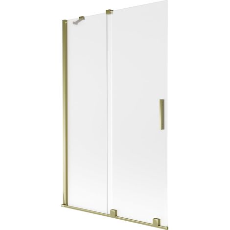 Mexen Velar mampara de bañera de 2 hojas deslizante 110 x 150 cm, escarcha, dorado - 896-110-000-31-50 (1/2)