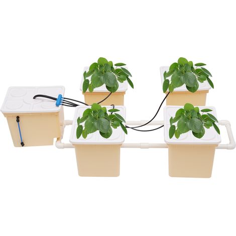 Système de Culture Hydroponique 11L 5 Seaux Kit de Culture en Eau Profonde avec Pompe pour la plantation légumes, fruits, fleurs (1/5)