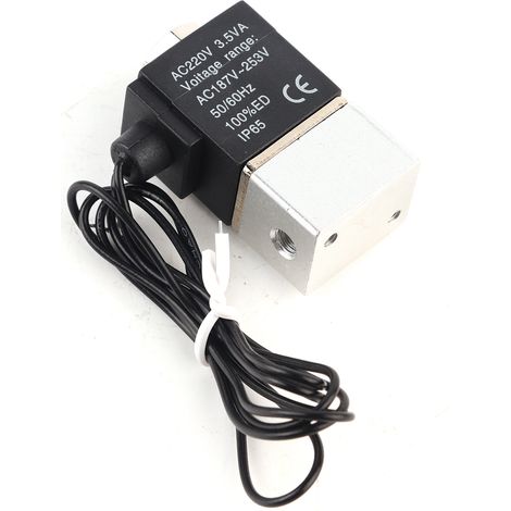 2-Positionen-3-Wege-Magnetventil, G1/8-Zoll-Anschluss, Schutzart IP65, Magnetventil aus Aluminiumlegierung, 220 V AC (1/5)