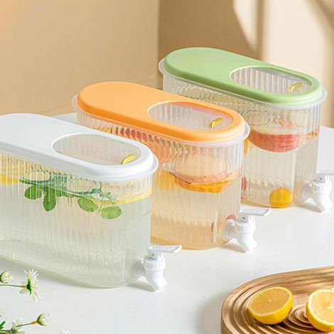 Carafe à eau froide domestique avec robinet, grande capacité, résistante aux hautes températures, idéale pour les thés aux fruits et les boissons froides. (1/5)