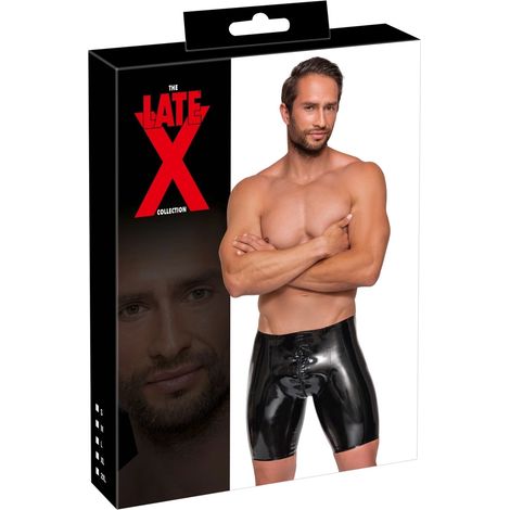 Latex X - Schwarze Latex-Shorts mit Reißverschluss L (1/5)