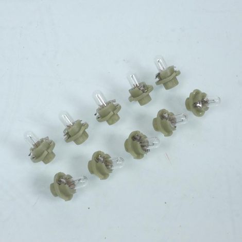 10 Glühbirne mit olivgrünem Kunststoffsockel 12v 1.3w bx8.4d