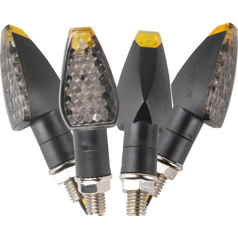 Juego de 4 intermitentes LED universales M10 de 12 V para motocicletas, 14 LED para motocicletas y scooters. (1/5)
