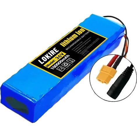 Batterie de Véhicule Électrique, 36V 100AH Lithium-Ion, Configuration 10S2P, XT60-DC (1/2)
