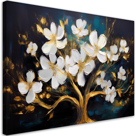 Tableau déco Arbre de vie Glamour Fleurs abstraites 100x70 (1/5)