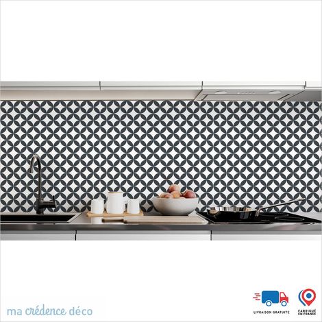 Crédence : Rosaces et couleurs 2 - Couleur Gris anthracite - Alu composite - 60 - 120 (1/3)