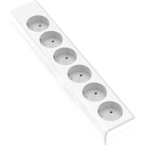 Garza Power- Regleta Base múltiple de 6 tomas  sin cable en color blanco