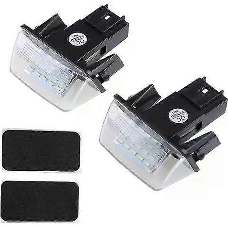 Paire de feux de plaque d'immatriculation à 18 LED compatibles avec Peugeot 206, 207, 307, 308, 406 et Citroën C3/C4/C5/C6-JXLGV (1/5)