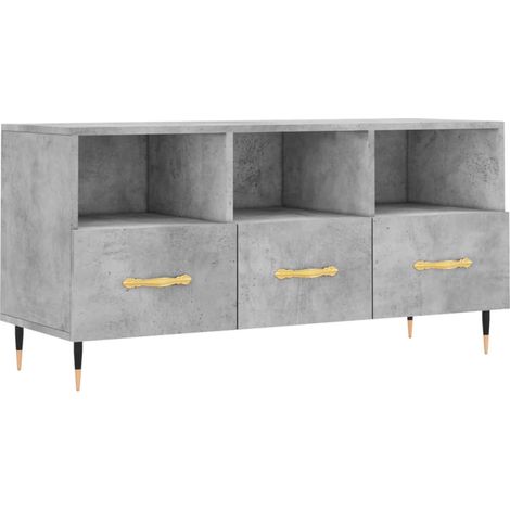 Mobile TV multimediale scaffale per televisione televisore buffet sala da pranzo soggiorno camera da letto 102 x 36 x 50 cm derivati del legno grigio 020025592