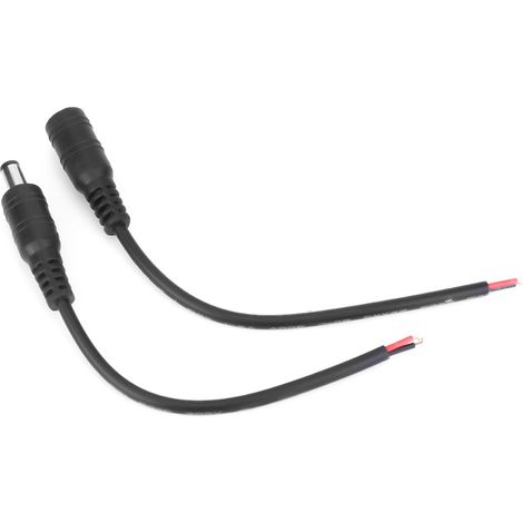 Paare 5,5 x 2,1 mm Stecker/Buchsen für DC-Hohlstecker, Kabel (schwarz) (1/5)