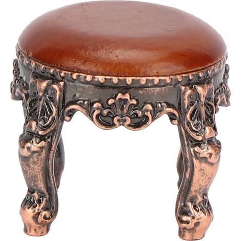 Tabouret rond américain miniature pour maison de poupée à l'échelle 1:12 (1/5)
