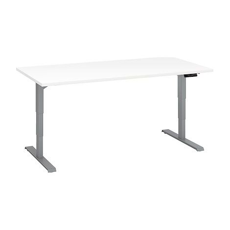Bureau réglable en hauteur électrique blanc Ergo Premium 160 x 80 cm - Arch - aluminium - Maxiburo