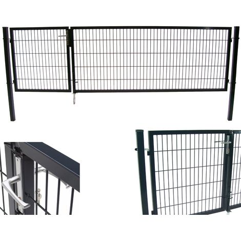 Gartentor Tor Doppelflügeltor 100x350 cm Doppelflügel Einfahrtstor 56730 Hoftor