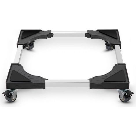 Socle Machine a Laver 4 Roulettes Verrouillables, Charge 200KG Support Machine à Laver, Largeur Réglable de 40-62cm Support Électroménager Pour Machine A Laver et Réfrigérateur, Noir (1/5)